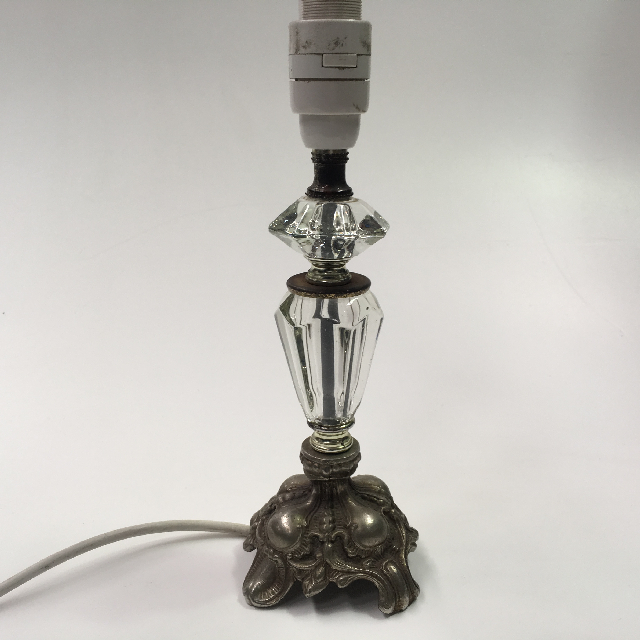 LAMP, Base (Table) - Small Cut Glass & Brass